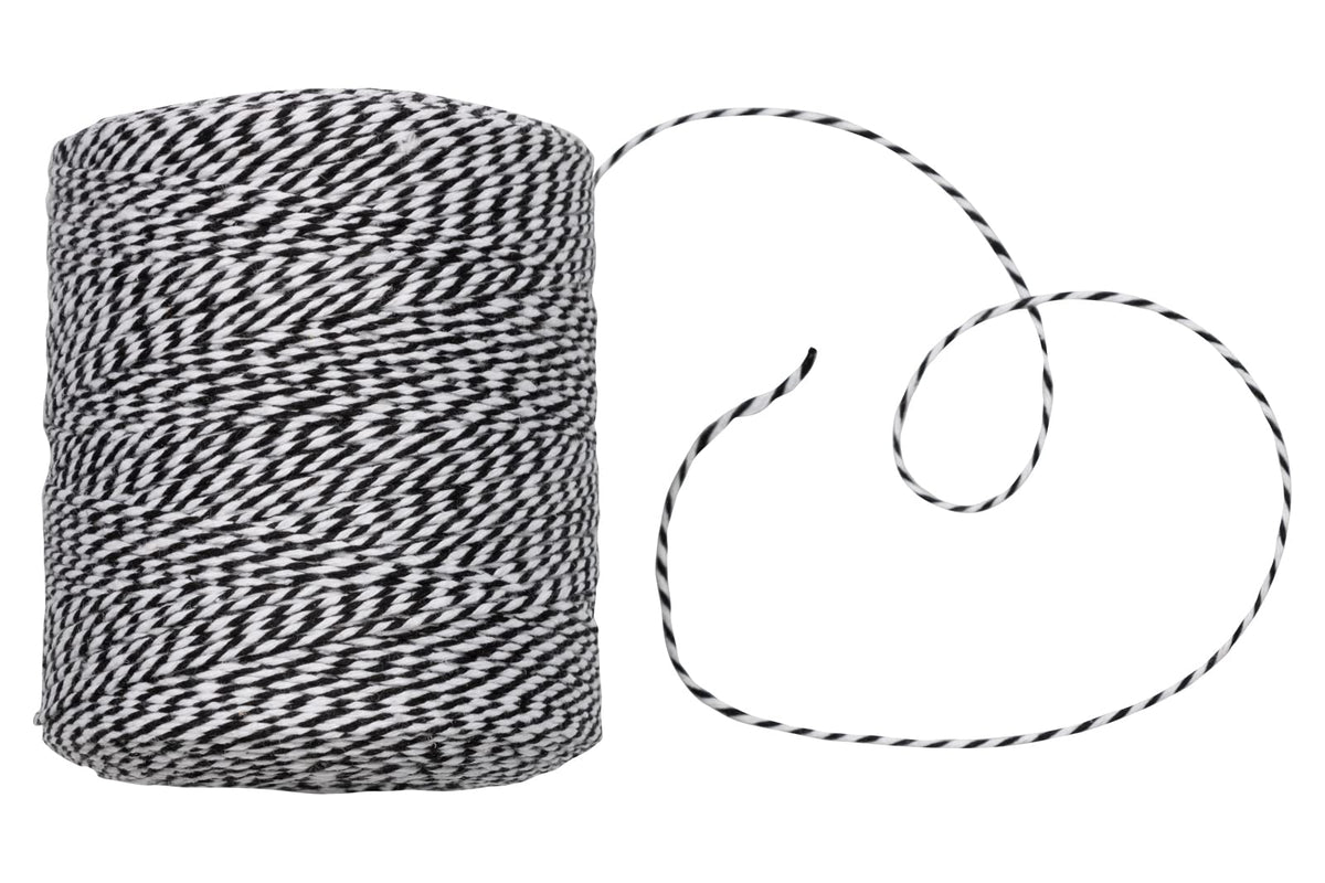 JAM PAPER Twine - Black & White Baker's Twine - 500 Yards - Sold Individually