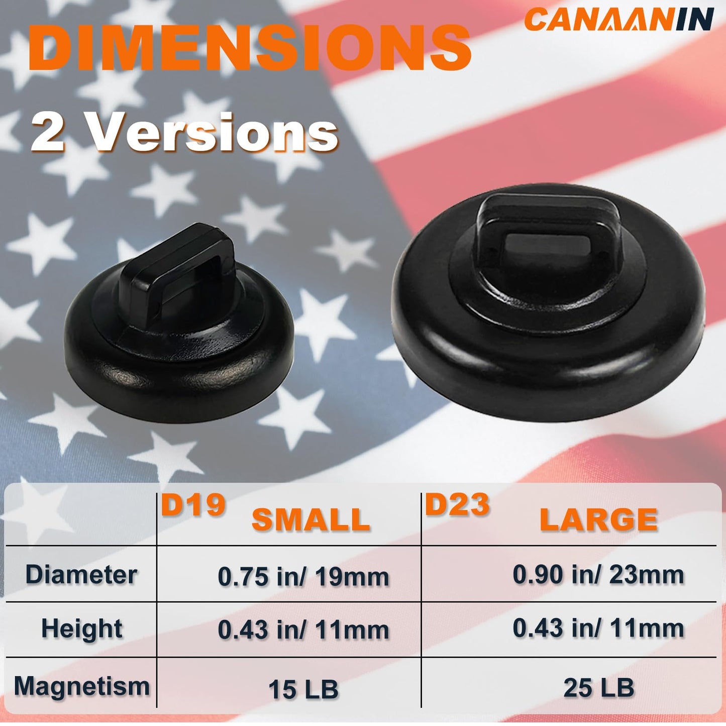 CANAANIN Magnet Zip Tie Mount Clips Magnetic Zip Ties Mount Base Holder Strong Wire Cable Holder Mount Wire Clips Management for Home Office Marine Electrical Wiring (D23 10Pcs)