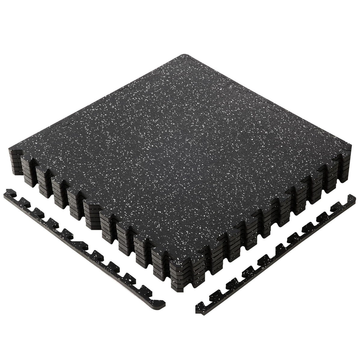 Sweetcrispy Interlocking Rubber Floor Tiles, Gym Flooring for Home Gym Mat 1/2 Inch Thick, Rubber Mats for Floor, Garage, Workout Space, Non-Slip, 6pcs