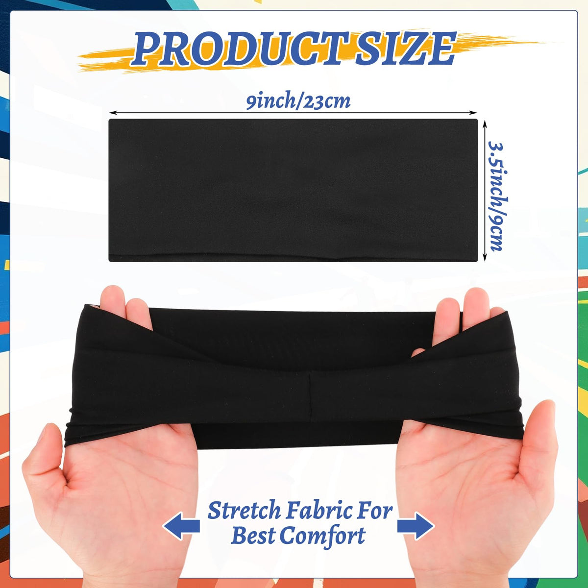 JATEBI 6 Pack Sports Headband and Arm Sleeves for Men Women Sweat Bands Cooling UV Sun Protection Sports Arm Sleeves for Running Yoga Fitness Workout, Black