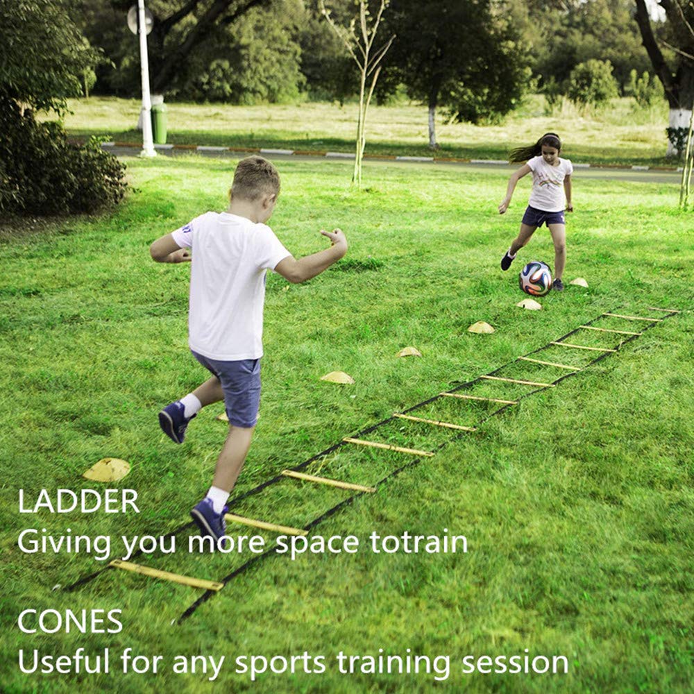 XINXIANG Agility Ladder, Speed Ladder, Speed Training Equipment Set, 20ft Agility Ladder, 12 Soccer Cones, Running Parachute, Basketball Football Soccer Training Equipment for Kids, Youth, Adults