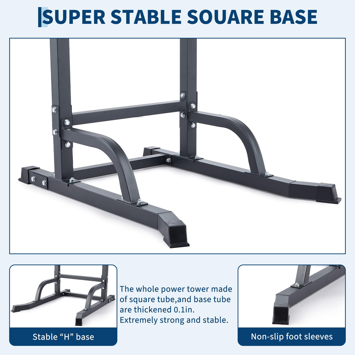 Free Standing Power Tower Pull Up Bar and Dip Station,Adjustable Strength Training Pull-Up Bars for Full Body Workout, Multifunction Dip Station Home Gym for Pull-Ups, Dips, Push-Ups, Leg Raises