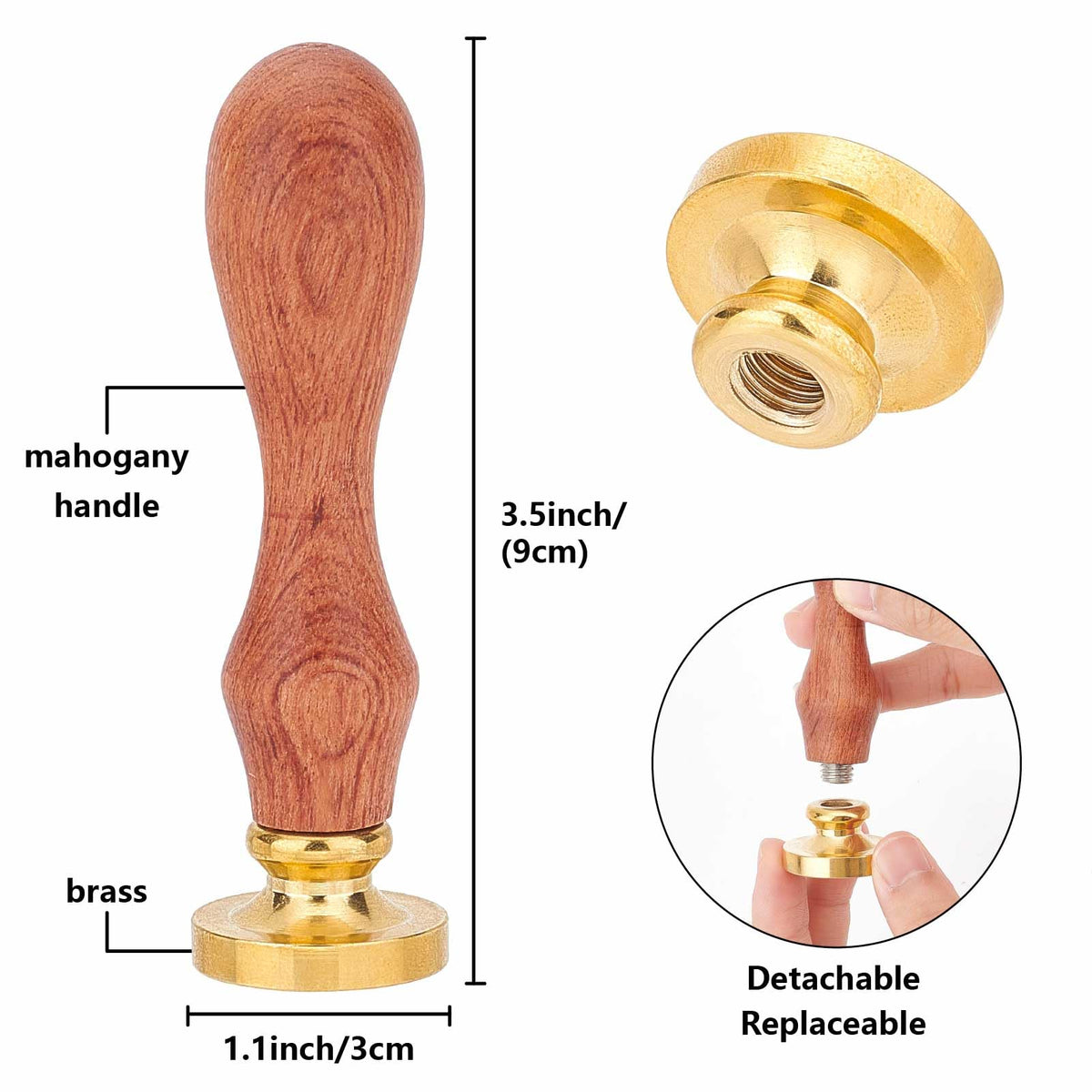 CRASPIRE Eagle Wax Stamp Vintage Removable 30mm Gold Brass Sky Bird Sealing Stamp Heads Replacement with Wooden Handle for Envelopes Invitations Card DIY Craft Birthday Wedding Gifts Wrapping Letters