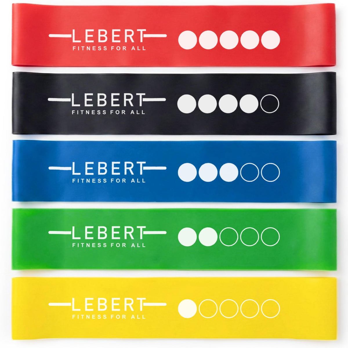 Lebert Fitness Mini Band Resistance Band Loop Exercise Bands Set of 5