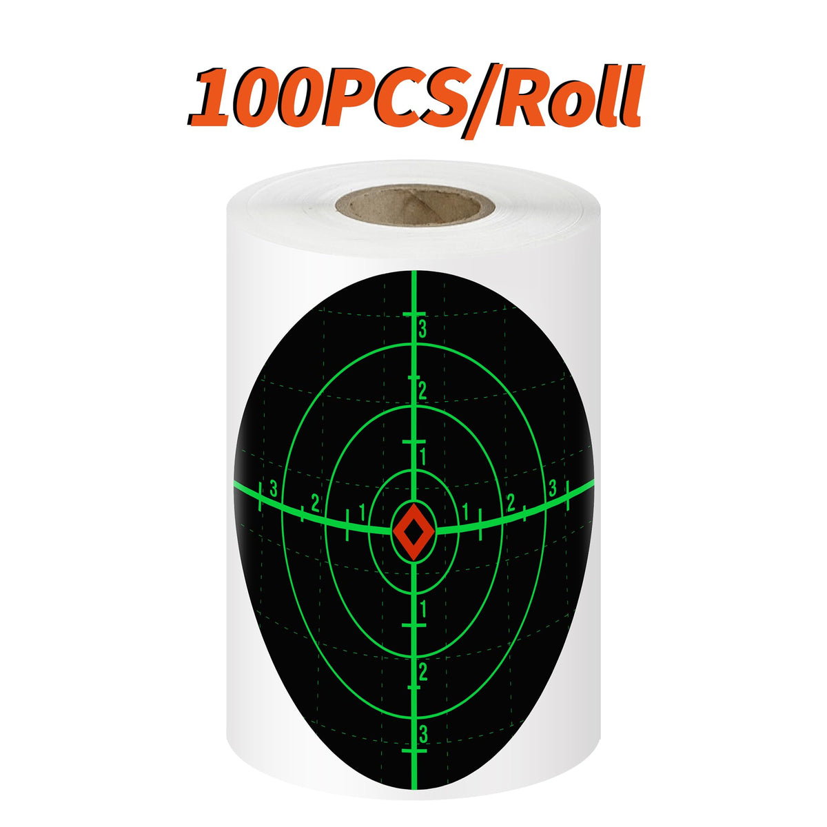 Camdeez Splatter Shooting Targets 6 Inch Reactive Paper Target Stickers 100pcs - Self Adhesive Target Roll for Rifles, BB Guns, Airsoft, Pellet Guns Indoor Outdoor Range