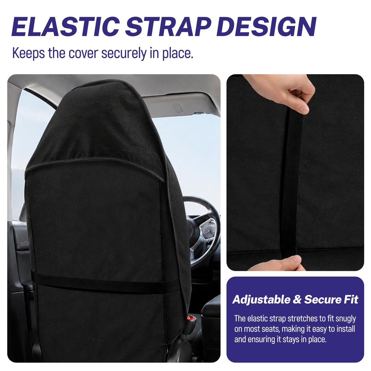 EDIETH 2Pcs Universal Car Seat Covers for Front Seats, Waterproof Sweat Towel Protector Non-Slip Microfiber Liner for Car Truck SUV, Breathable Seat Cushion for Gym Workout Dog Beach Outdoor
