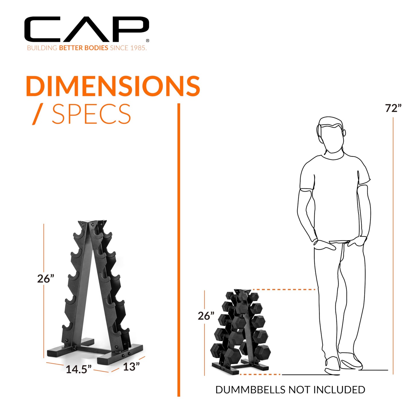 CAP A-Frame Dumbbell Hand Weight Vertical Storage Rack - Red