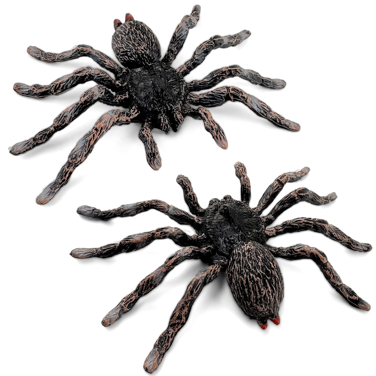 Lukinuo Realistic Fake Spiders 2pcs Plastic Spider Figures Tarantula Toys Figurines Spider Cake Toppers Halloween Prank Props Party Decoration
