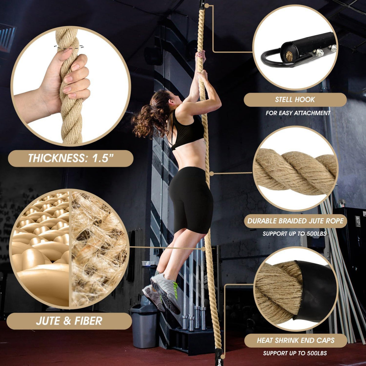 YES4ALL Climbing Rope 10ft