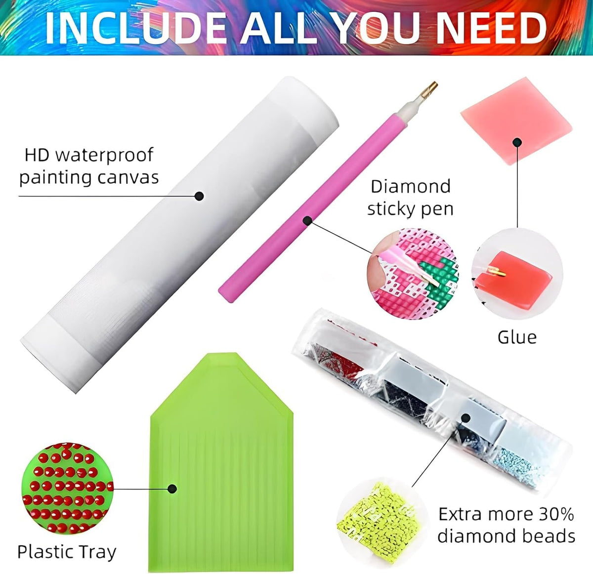AIBOERL 3 Pack Diamond Art Kits for Adults,Halloween 5D Diamond Painting Kits for Adults Beginners,DIY Full Round Drill Diamond Dot Painting Gem Art Kits for Adult, Home Wall Decor 12x16Inch