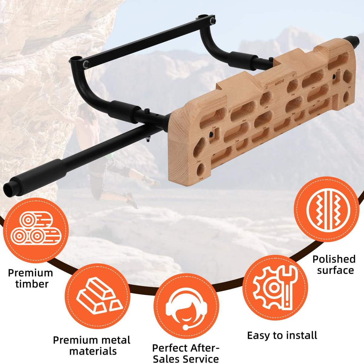 MARGAR Hangboard Rock Climbing Hangboard with Door Way Pull Up Bar, 2 in 1 Hangboard Rock Climbing Hangboard, Rock Climbing Hangboard Over Door for Rock Climbing Training and Home Fitness