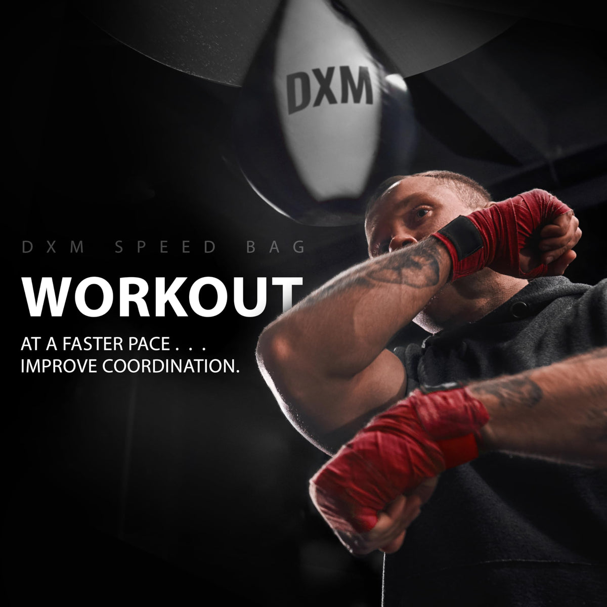 DXM SPORTS Boxing Speed Bag Boxing Ball - Kickboxing Workout Punching MMA Muay Thai Training Exercise Speedball (Black & White, 11.5")