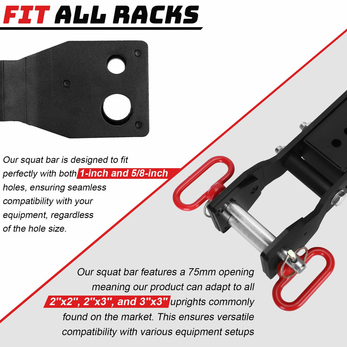 Betollo Belt Squat Attachment, 1100 lbs Weight Capacity, Fit All Racks-Universal Belt Squat System, Adjustable Length, No Assembly Required - Best Choice for Squat, Belt Included