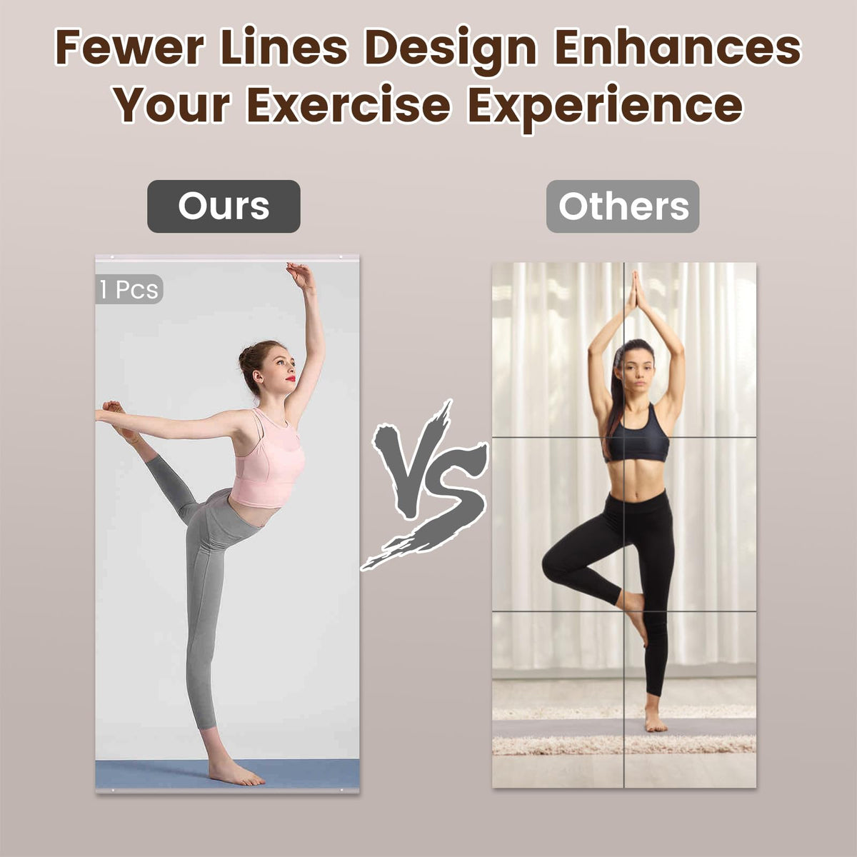 LOAAO Home Gym Mirror, 48"x24"-2 PCS Gym Mirrors for Wall, Frameless, Tempered Glass, Large Workout Mirrors for Home Gym, Dance Studio, Yoga Room, Garage Gym