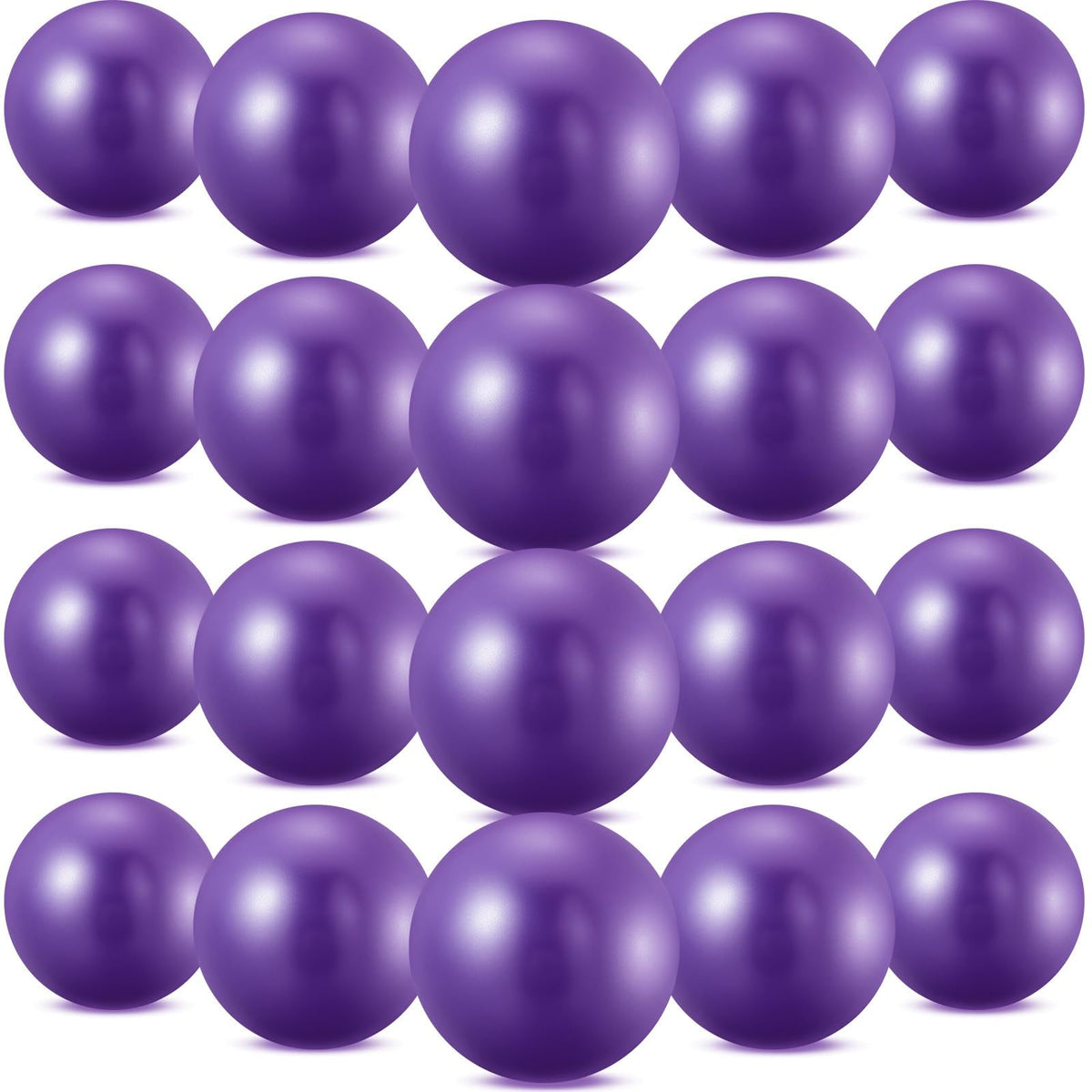 Sotiff 20 Pcs 9 Inch Pilates Ball Bulk Exercise Pilates Ball Mini Yoga Balls Therapy Core for Stability Barre Training Stretching Physical Posture Training Gym Workout with Inflation Tube(Purple)