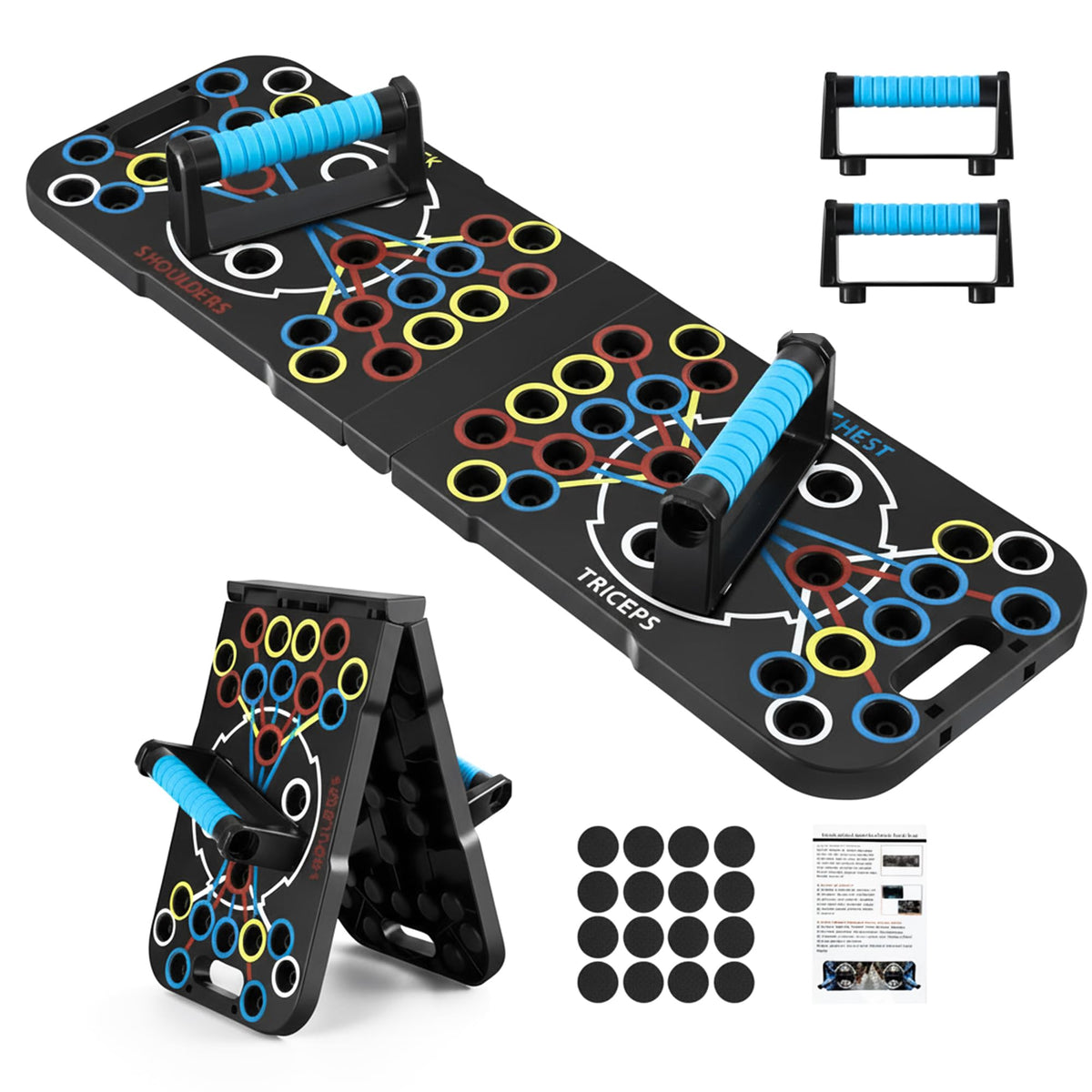 Hybertek 27 in 1 Pro Push Up Board | Multi Functional Foldable Push Up Stand for Strength Training, Fat Burning & Full Body Workout at Home | Muscle Training Push Up Bar Board for Men & Woman Fitness