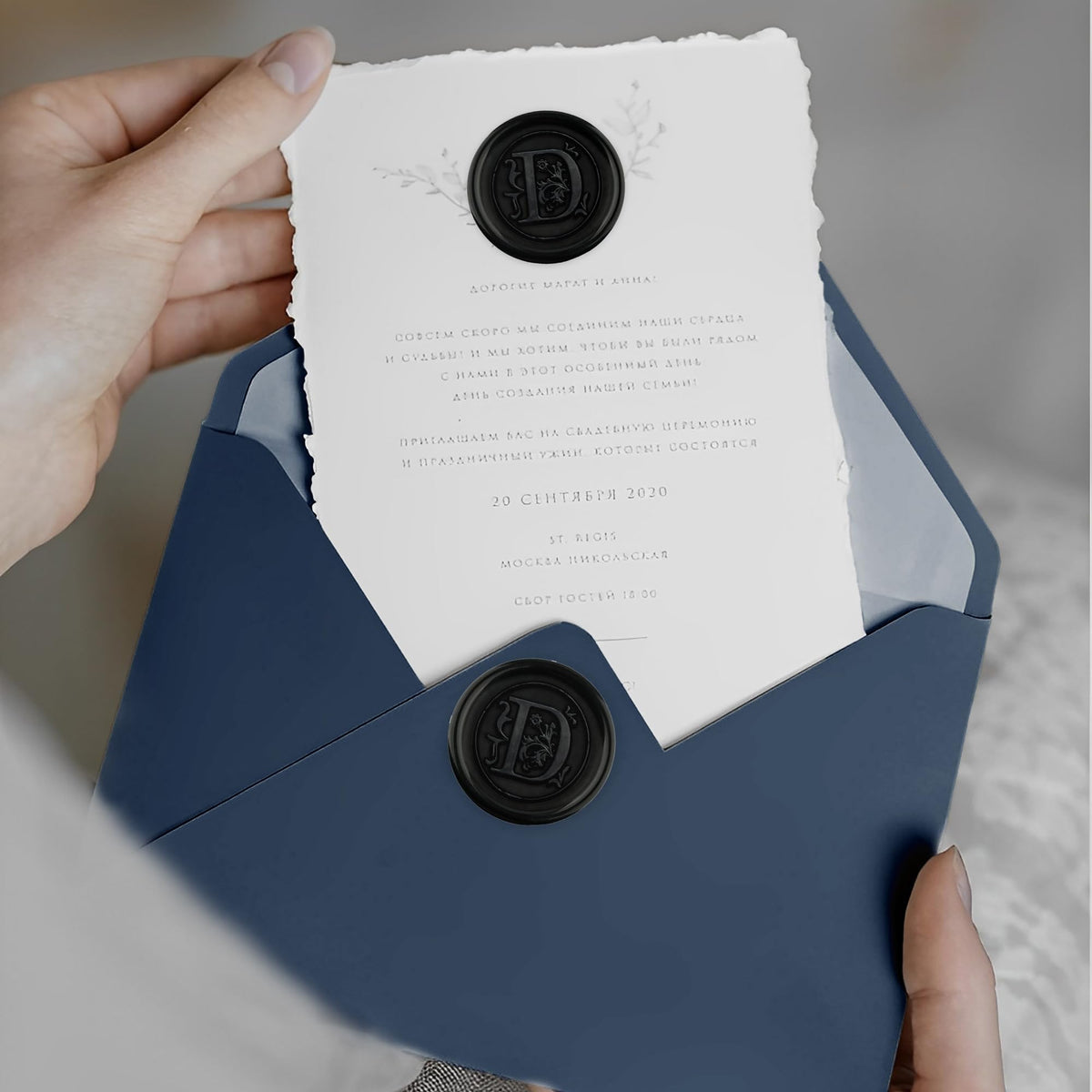 100Pcs Black Wax Seal Stickers Handmade Envelope Seals Self Adhesive Letter Wax Stickers for Wedding Party Invitations, Envelope, Gift Wrap, Christmas(Initial S, Black)