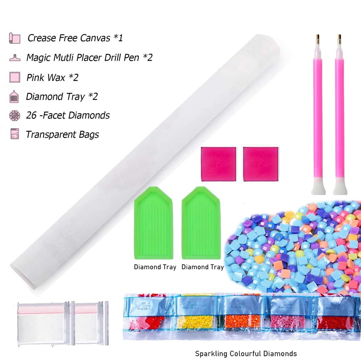 YALKIN Square 5D Diamond Painting Kits for Adults, Large Tulip Flowers Diamond Art Kits Full Drill Diamond Painting Kit for Adult Beginners, DIY Picture Art for Home Wall Decor 40x70CM/15.8x27.6in