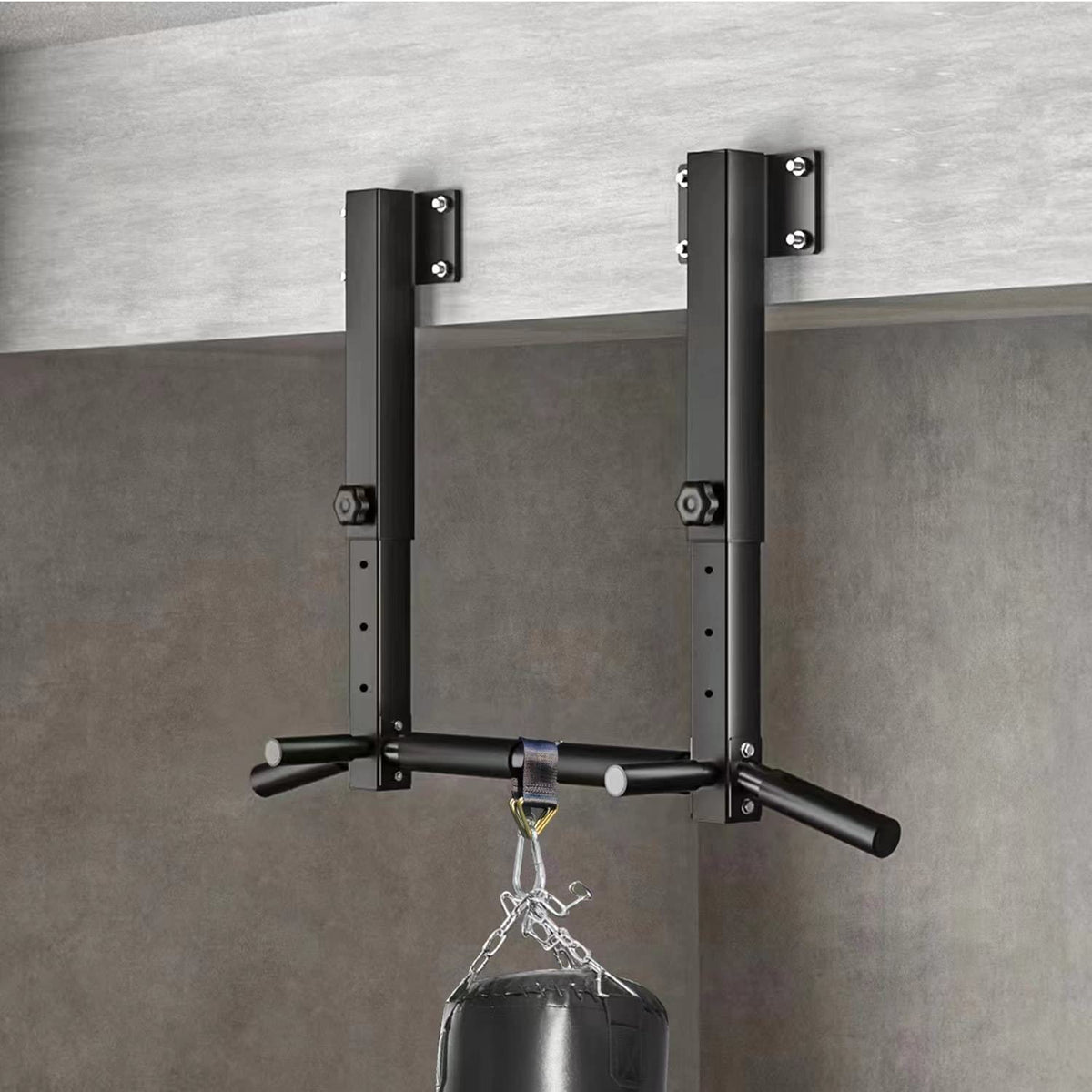 Wall Mount Pull Up Bar, Joist Mount Pull Up Bar, Beam and Rafter Mounted Chin Up Bar for Home Gym With Wood Mount and Wall Mount Screws (Black1)