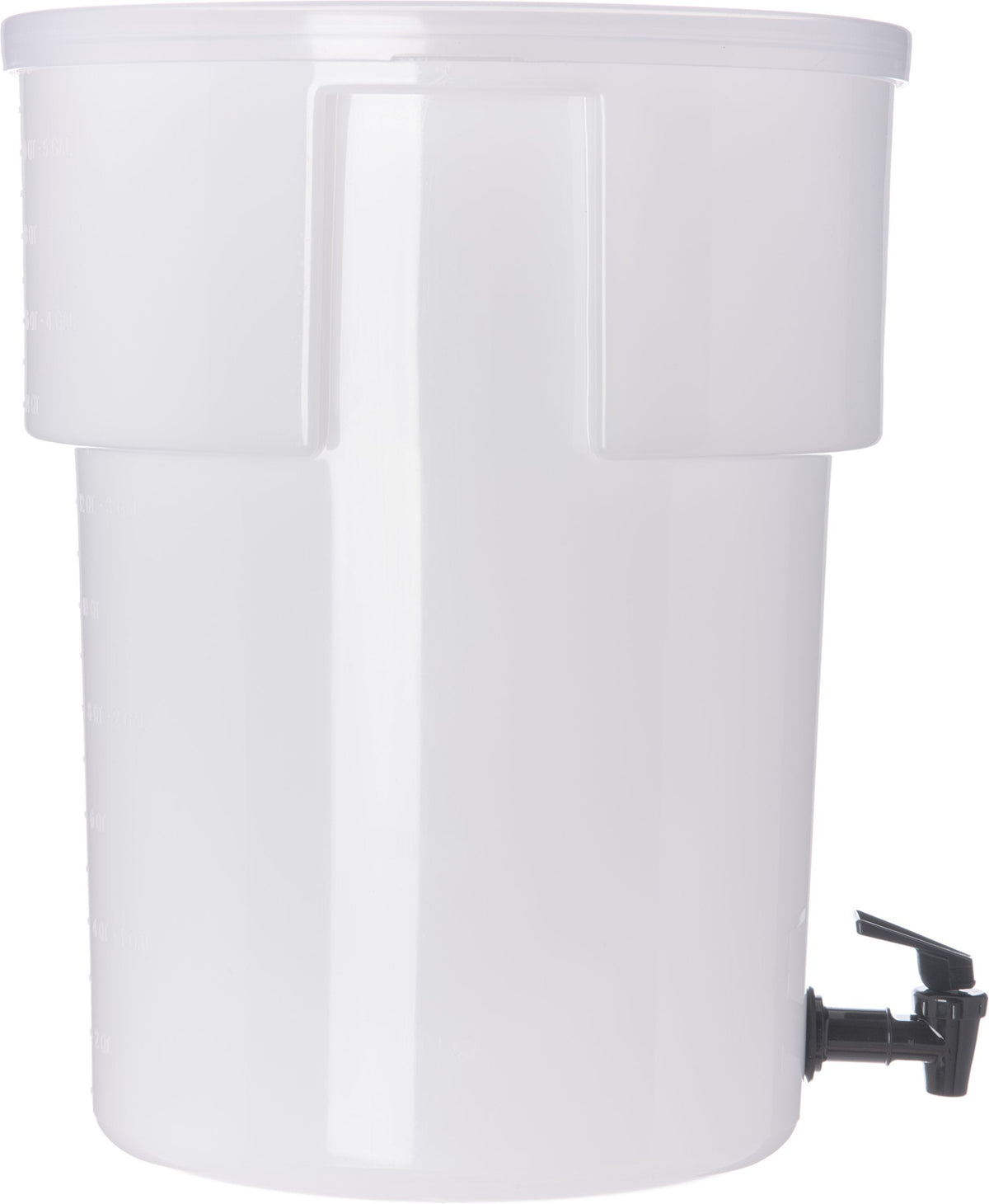 Carlisle FoodService Products Round Beverage Dispenser Drink Dispenser with Spigot for Catering, Plastic, 5 Gallons, White