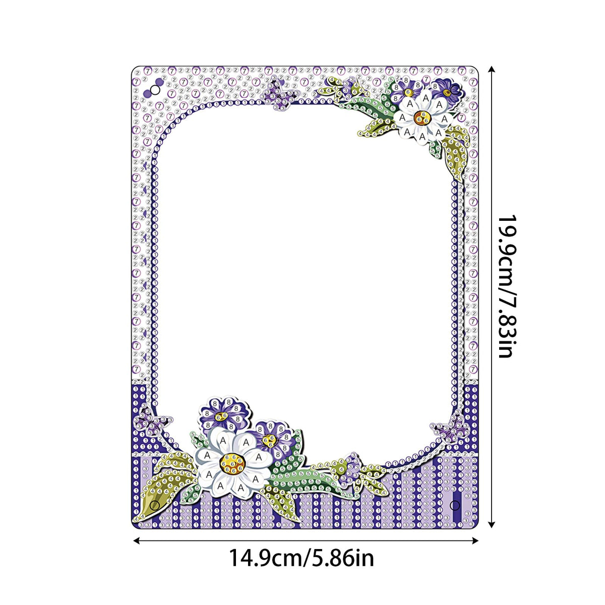 antor 5D Diamond Painting Kit Photo Frames with Stand Purple, Diamond Art Photo Frame Kits Desktop, 5D Special Shape Crystal Rhinestones Diamond Art Kits for Living Room Office Table Christmas Decor