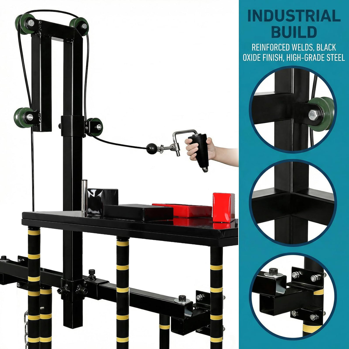 STARSNET Arm Wrestling Training Equipment, Wrist Exerciser Strength Develop Machine with Handle for Forearm Wrist Biceps Triceps Workout at Home or Gym