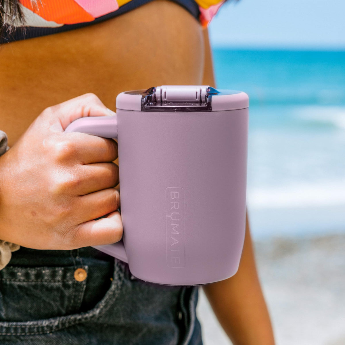 BrüMate Müv - 15oz 100% Leak Proof Insulated Coffee Mug with Handle & Lid - Stainless Steel Coffee Travel Mug - Double Walled Coffee Cup (Lilac Dusk)