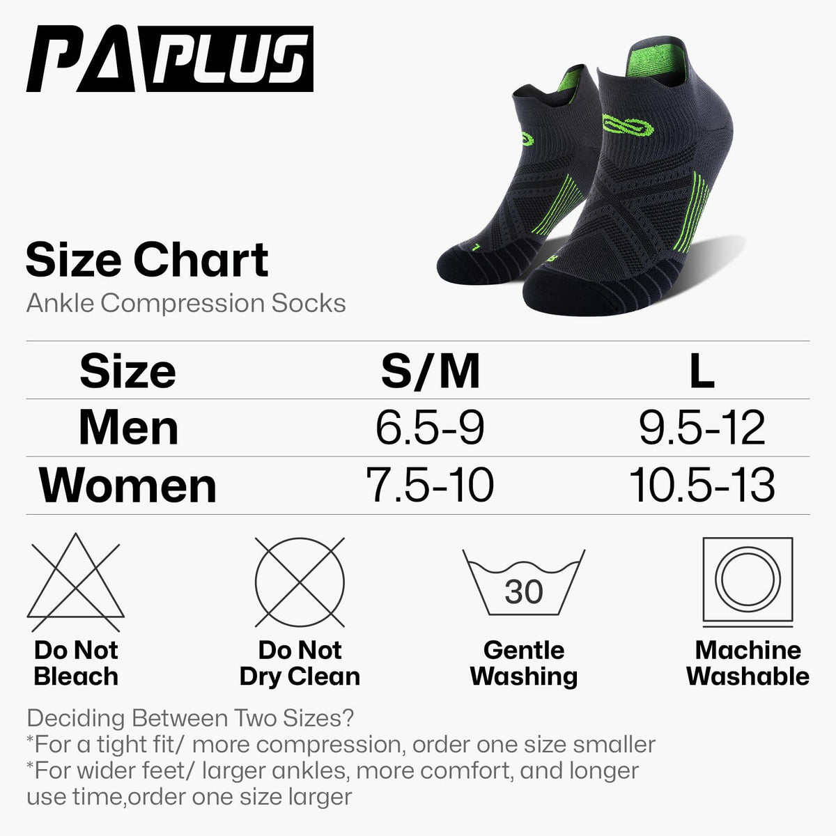 PAPLUS Compression Socks for Men & Women, Low Cut Ankle Running Socks with Arch Support, Plantar Fasciitis Relief for Walking, Cycling, Golf, Travel, Nurses