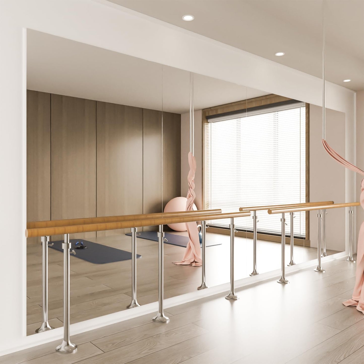 brisafe 79" x 80" (2PCS 79" X 40") Gym Mirror - Full Length Wall Mirror for Gyms, Dance Studio, Home, Yoga - Easy to Install, Ultra-Light Shatterproof Nanomirror Reduces 60% Commercial Insurance Costs
