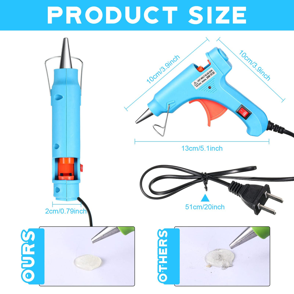 Zhengmy 6 Pieces Mini Hot Glue Gun Crafts Hot Melt Guns Fast Preheating and Easy Squeeze Trigger for School DIY Arts Class Projects Office Home Quick Repairs (Multicolored)