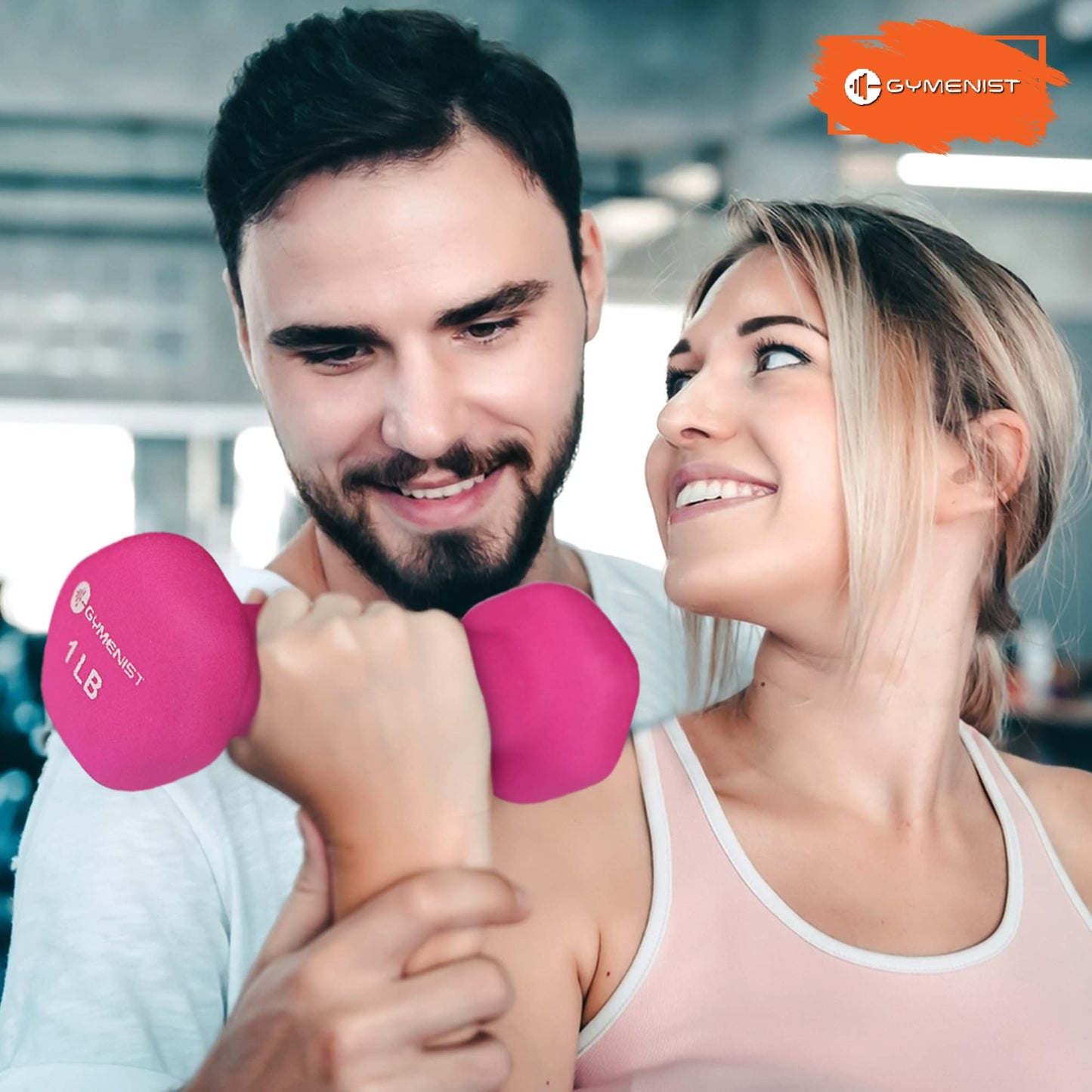GYMENIST Pair of Dumbbells Set of 2 Soft Non Slip Grip Dumbbells Pair Covered with Neoprene (3 LB)