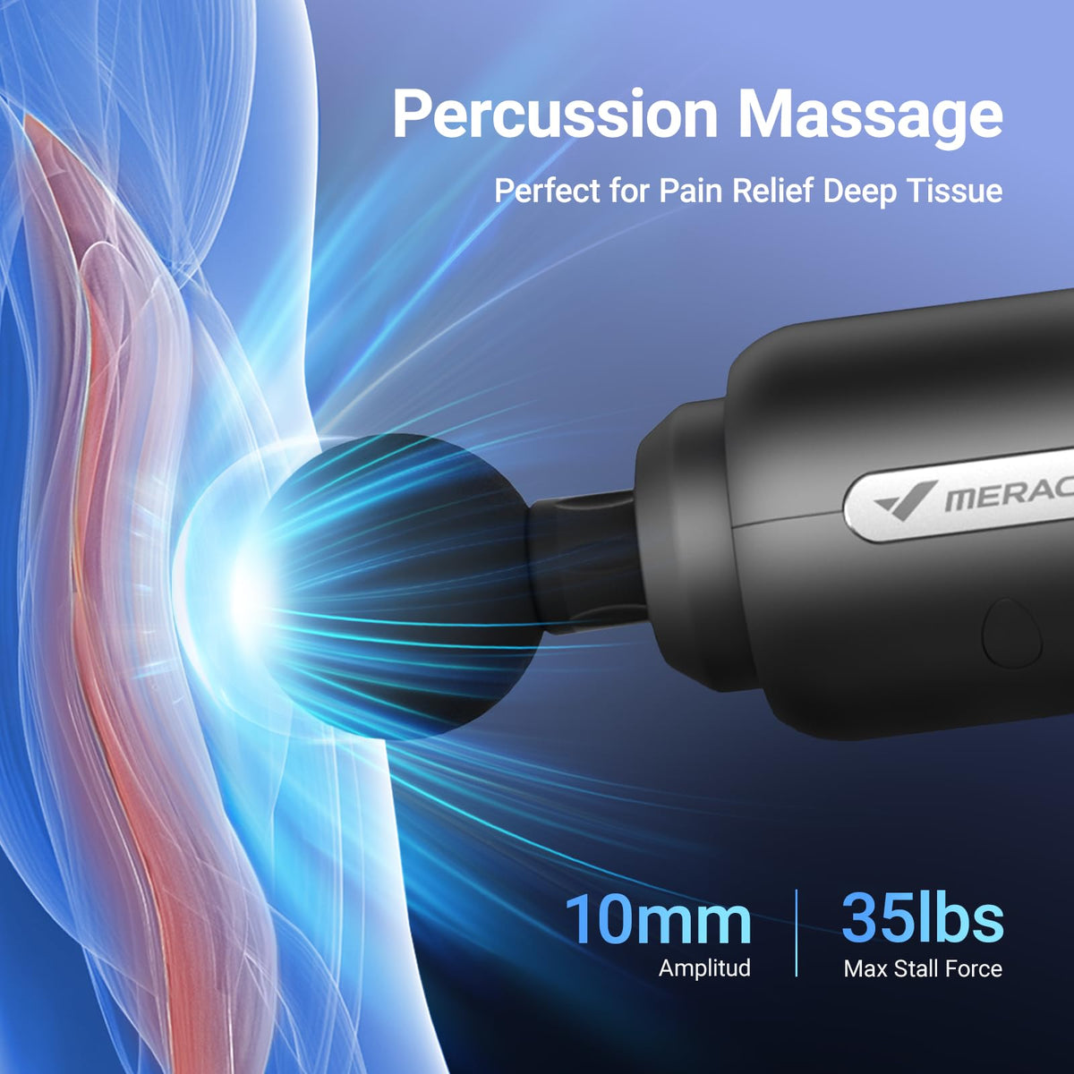 MERACH Massage Gun Deep Tissues, Percussion Massager Tools with 6 Massage Heads, Portable Hand Held Muscle Massagers for Pain Relief Deep Tissue, for Men and Women