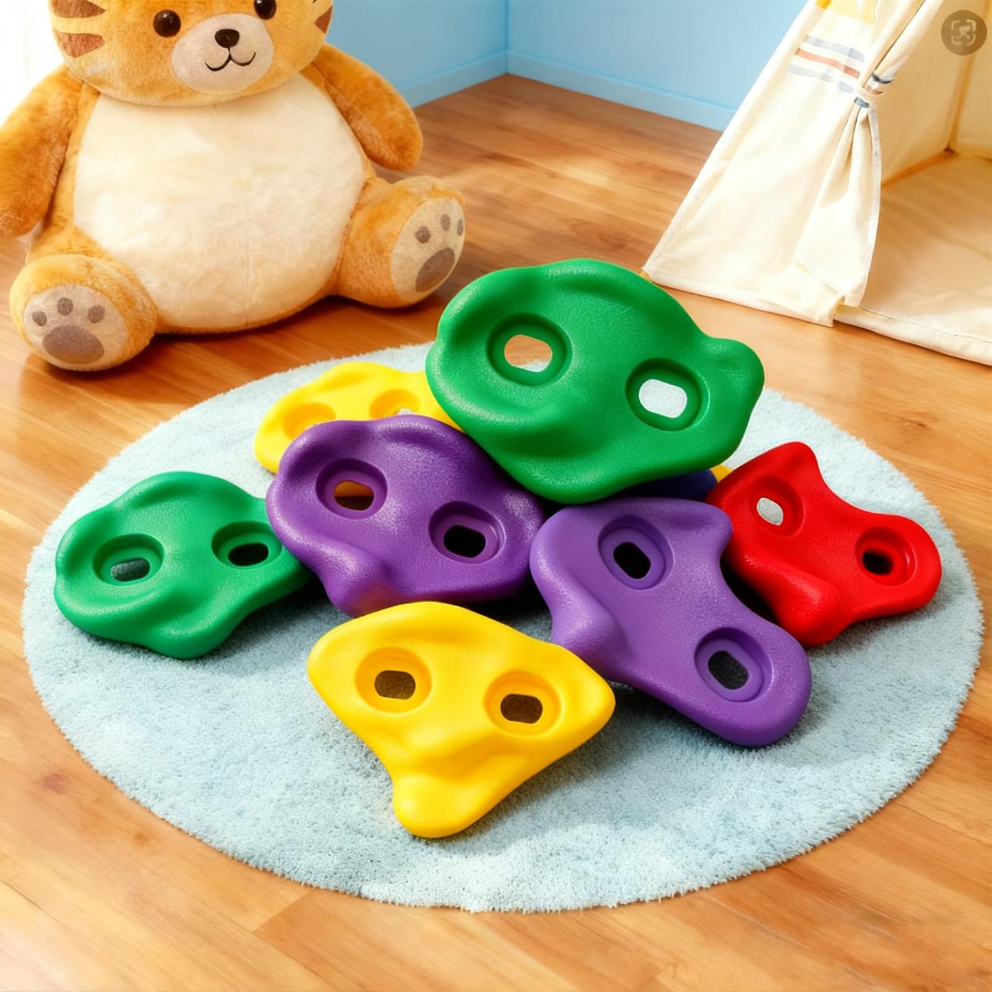 SREHRLY 30 PCS Rock Climbing Holds for Kids,Adult Rock Wall Holds Large Climbing Rock Wall Grips for Indoor and Outdoor Playground Play Set with Hardware