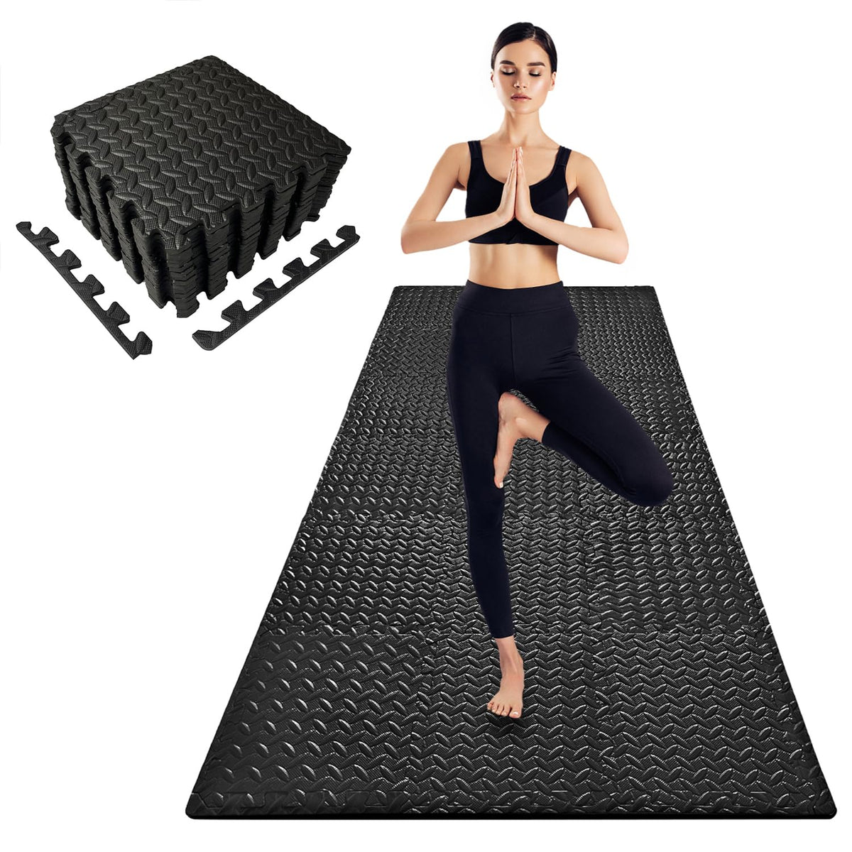 3x6 Feet Interlocking Foam Floor Mats (18-Pack) - 0.4"（10mm Thick Gym Mats for Home Workouts, Exercise & Play - Puzzle Tiles for Home Gym, Yoga, Kids Area.