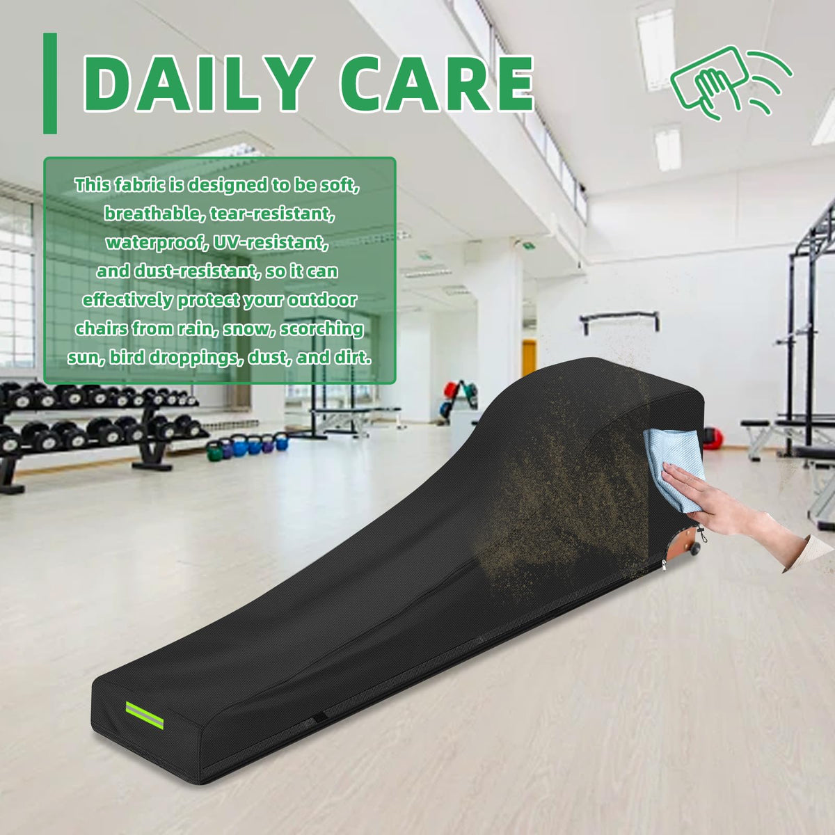 Rowing Machine Cover Fits Concept2 Rower, Fitness Equipment Accessory, 600D Heavy-Duty Waterproof & Fade-Resistant with 50+ UPF UV Shield and WindLock Elastic Hem, Black