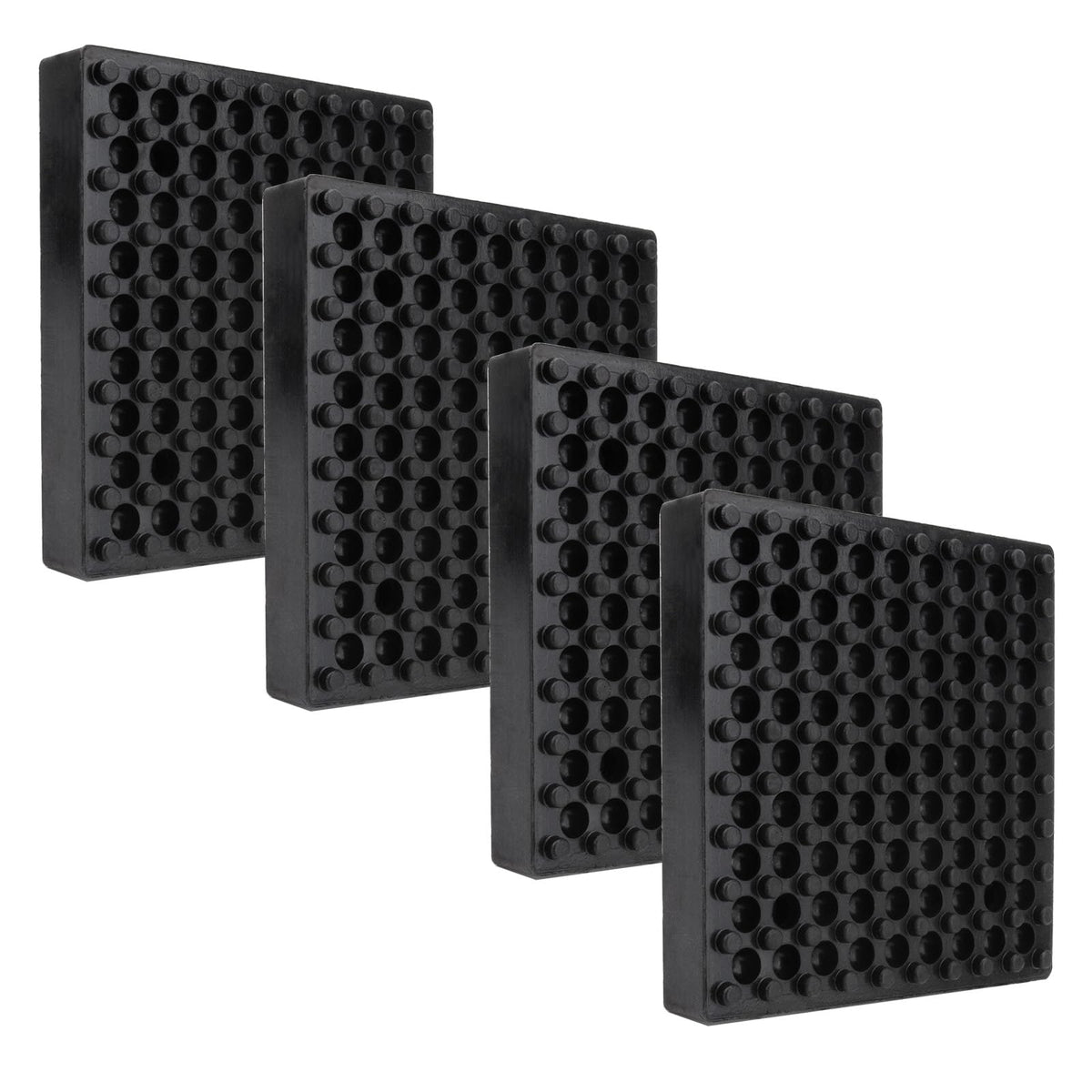 4 Pack Exercise Equipment Mat, Heavy Duty Thick Steel Embedded Rubber Pad, for Treadmills, Washing Machines, dryers, Non Slip Noise Reduction, 4 x 4 x 0.8 Inches