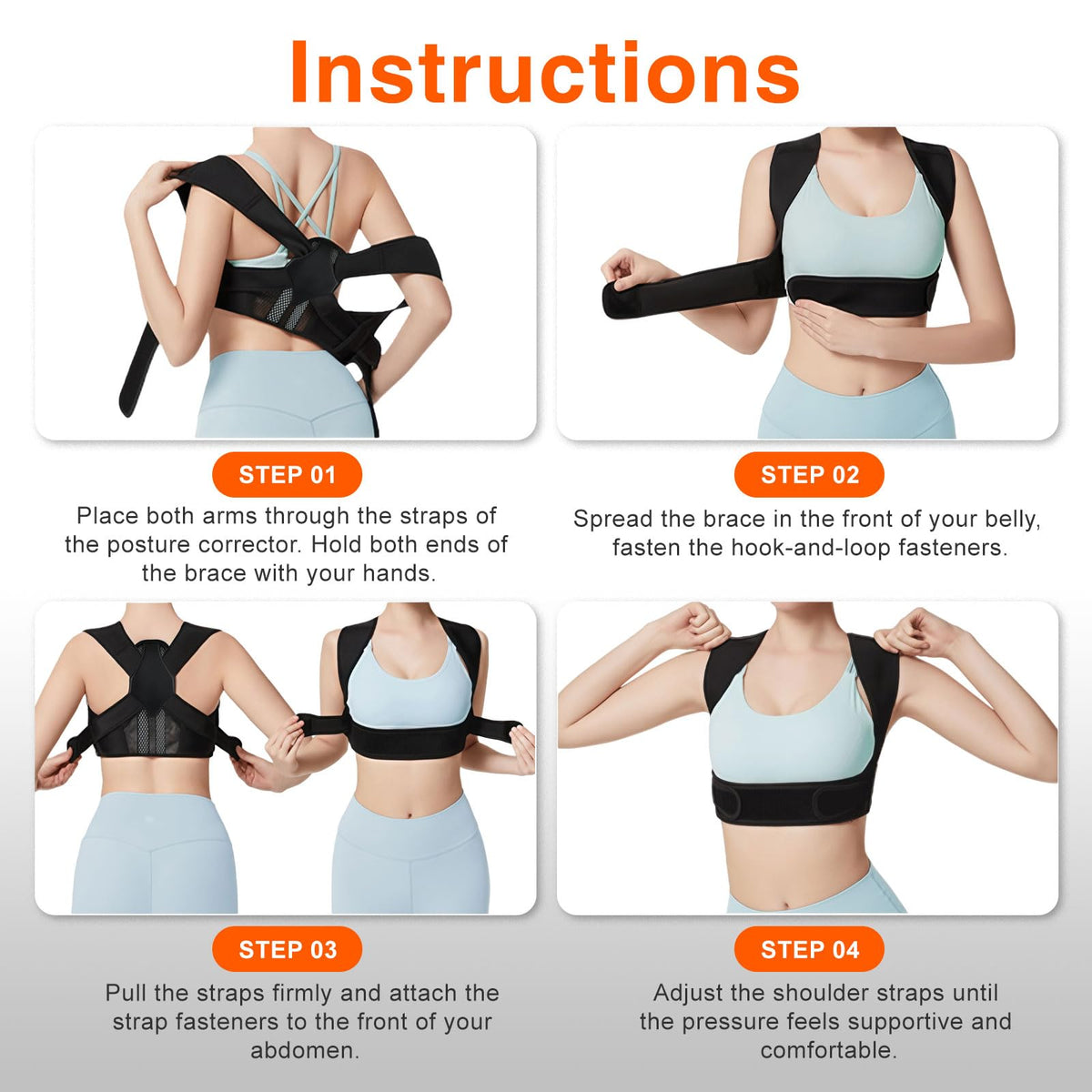 Posture Corrector for Women, Adjustable Upper Back Brace with Enhanced Support, Invisible Under Clothes, Breathable Back Straightener for Neck, Back Pain Relief, Correct Hunchback, Slouching (Small)