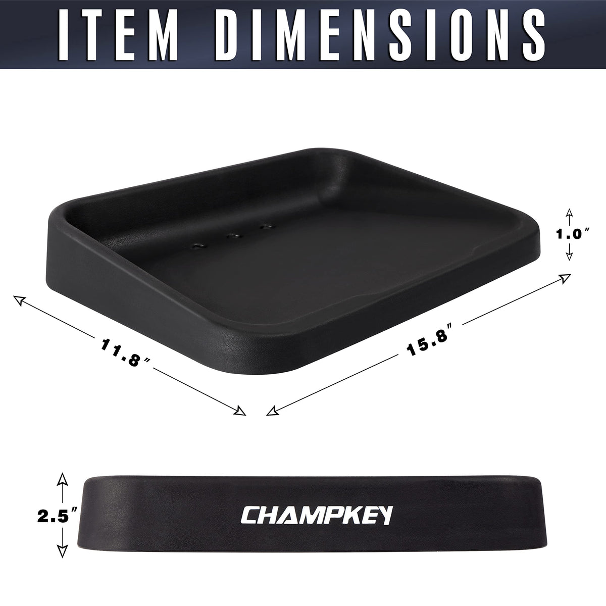 CHAMPKEY Heavy Duty Rubber Golf Ball Tray with 16 Foam Golf Balls | Excellent Durability and Stability for Indoor and Outdoor Training
