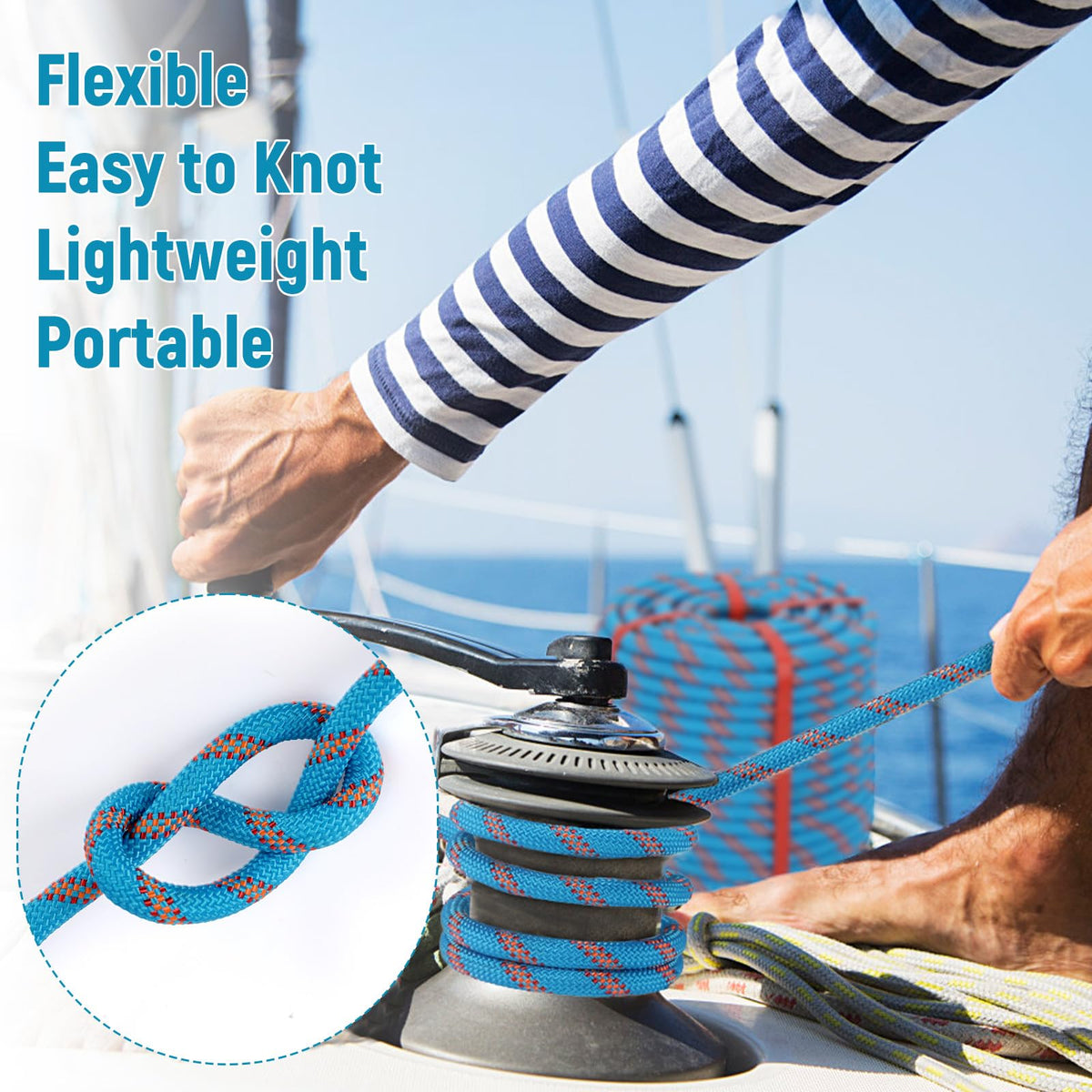 Arborist Rope Climbing Rope 48 Strands 1/2 Inch Tree Rope for Climbing Tree Swing Pulling Sailing