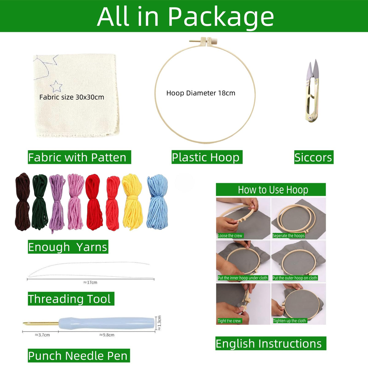 DIY Punch Needle Kits for Beginners Cute Puppy Golden Retriever Dog with Hoop Punch Needle Starter Craft Embroidery Set Easy for Adults and Children Festival Gift and Decoration 20x20cm-2