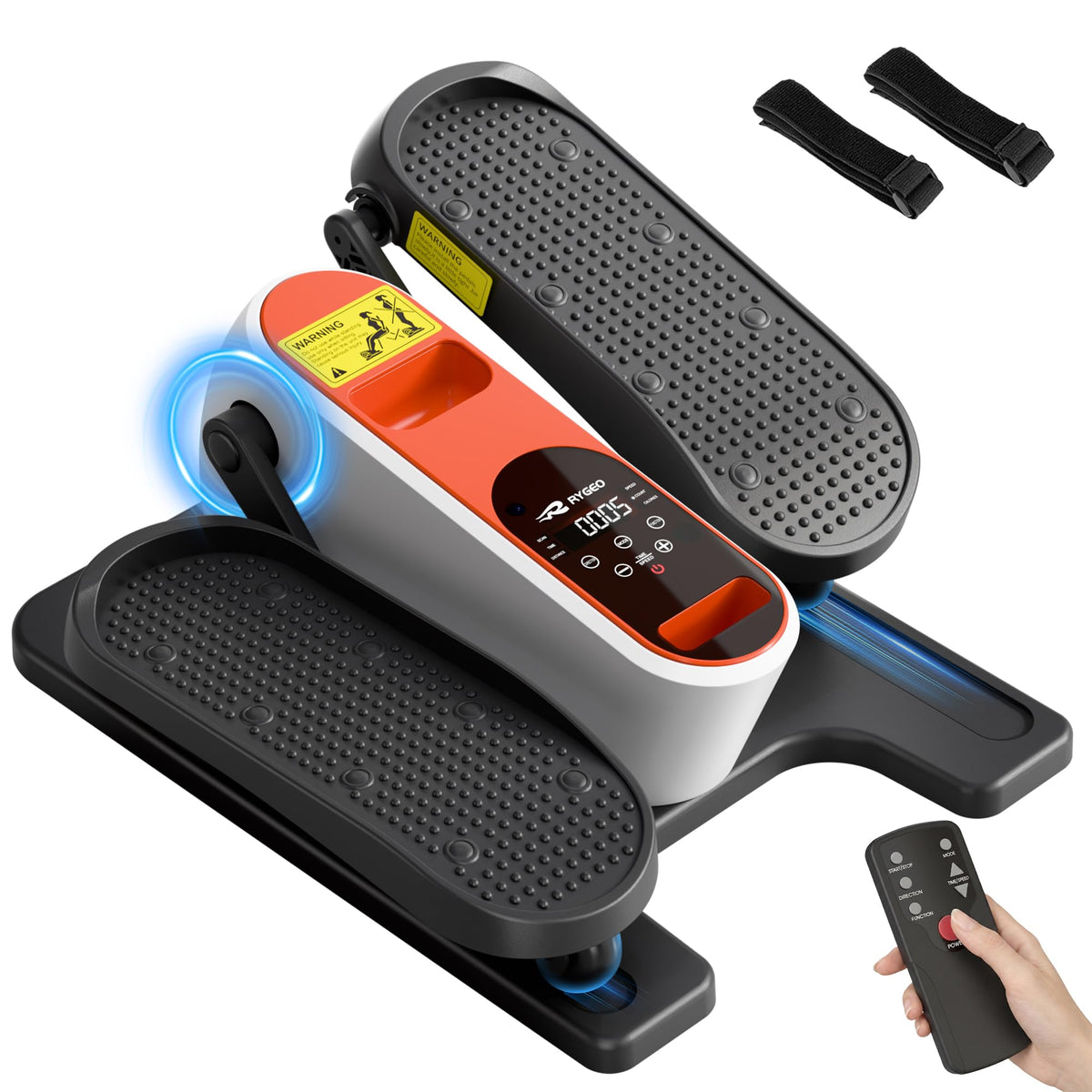 Under Desk Elliptical Machine, Mini Ellipse Leg Exerciser as Seen on TV, Portable Quiet Electric Seated Pedal Exerciser While Sitting for Seniors, 12 Speeds, Manual & Auto Mode for Home & Office