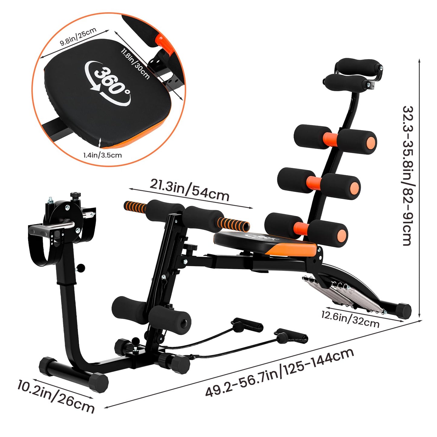 Adjustable Ab Machine for Stomach Workout, Multi-Functional Ab Crunch Trainer Bench, Abdominal Exercise Machine for Core, Legs, Arms – Maquina para Abdominales en Casa