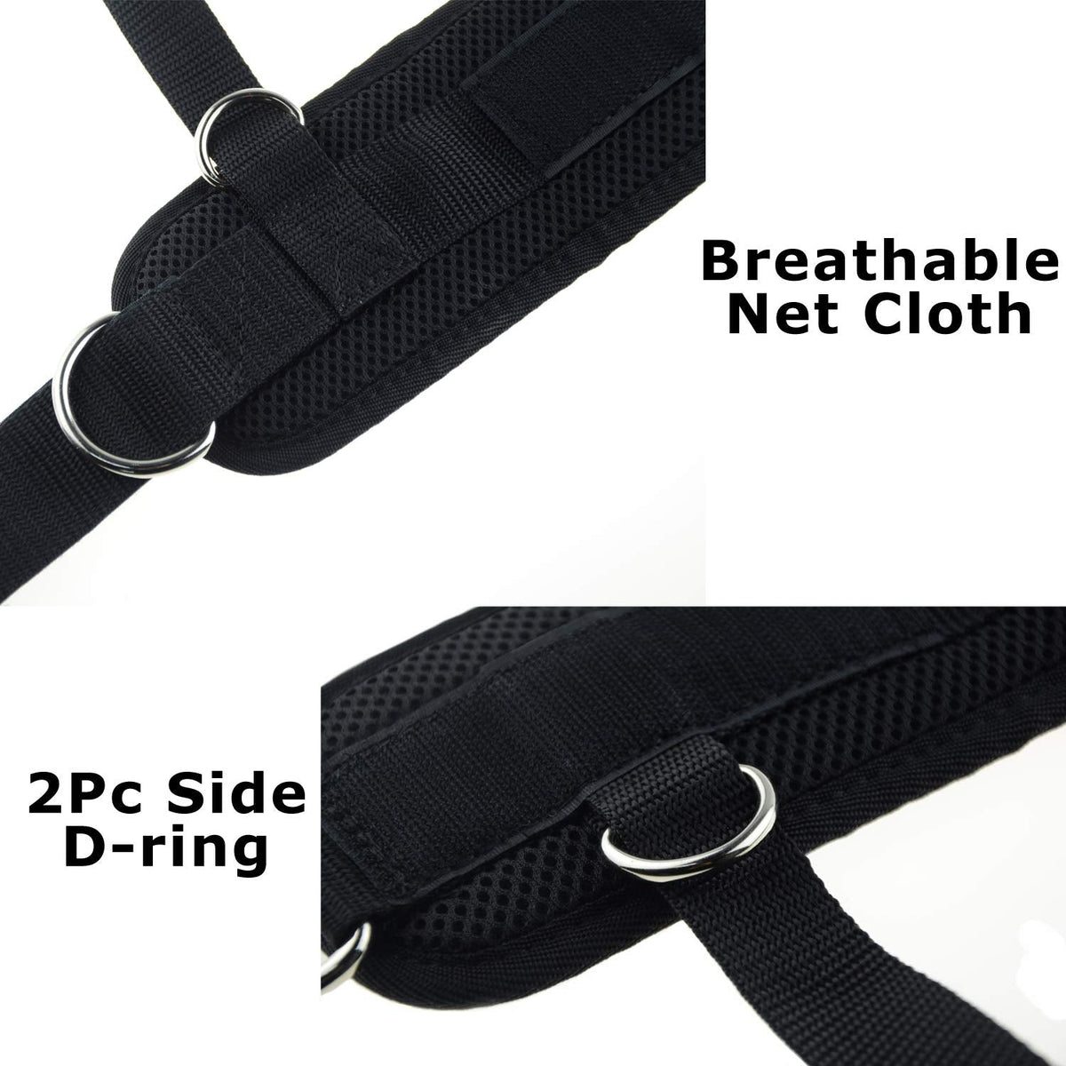 YCYU Upgrade Cable Machine Ankle Straps Fitness Cuffs for Men & Women, Neoprene Padded 4 D-Ring Heavy Duty Home Gym Cable Attachment for Glute Leg Butt Workout
