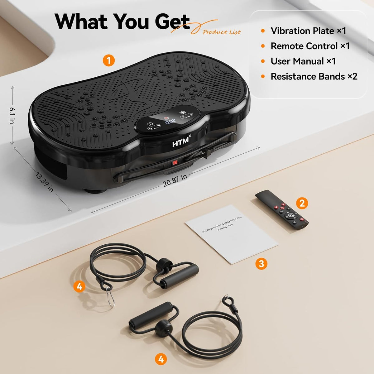 Vibration Plate Exercise Machine, Whole Body Shake Plate for Weight Loss Vibrating Platform with Resistance Bands Slot, 300 Lbs Capacity, 120-Speed, 9 Workout Modes for Home Fitness, Muscle Toning