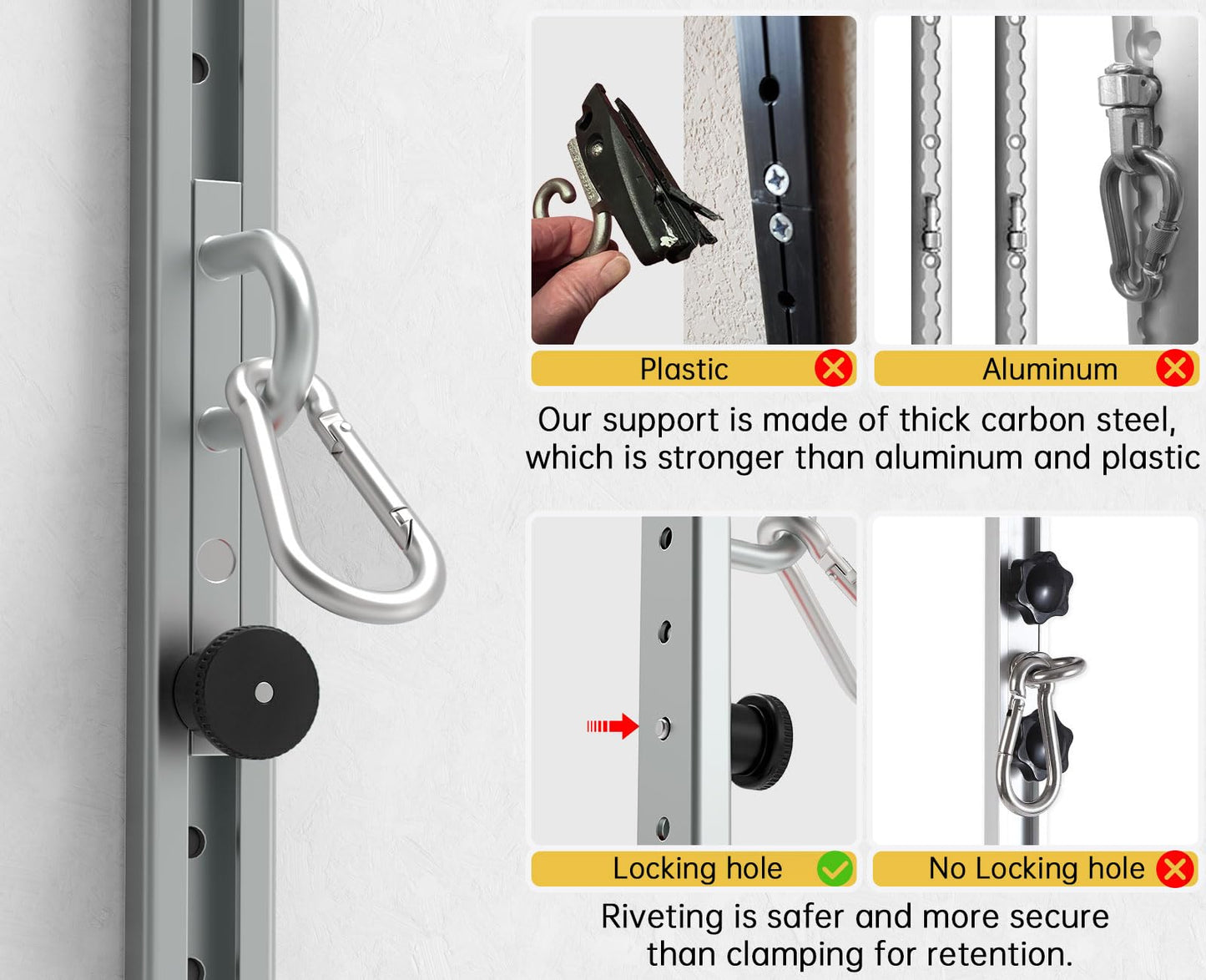 Adjustable Wall-Mounted Anchor Fitness System with Automatic Locking Function, Resistance Band Exercise Equipment for Home Gym Workout