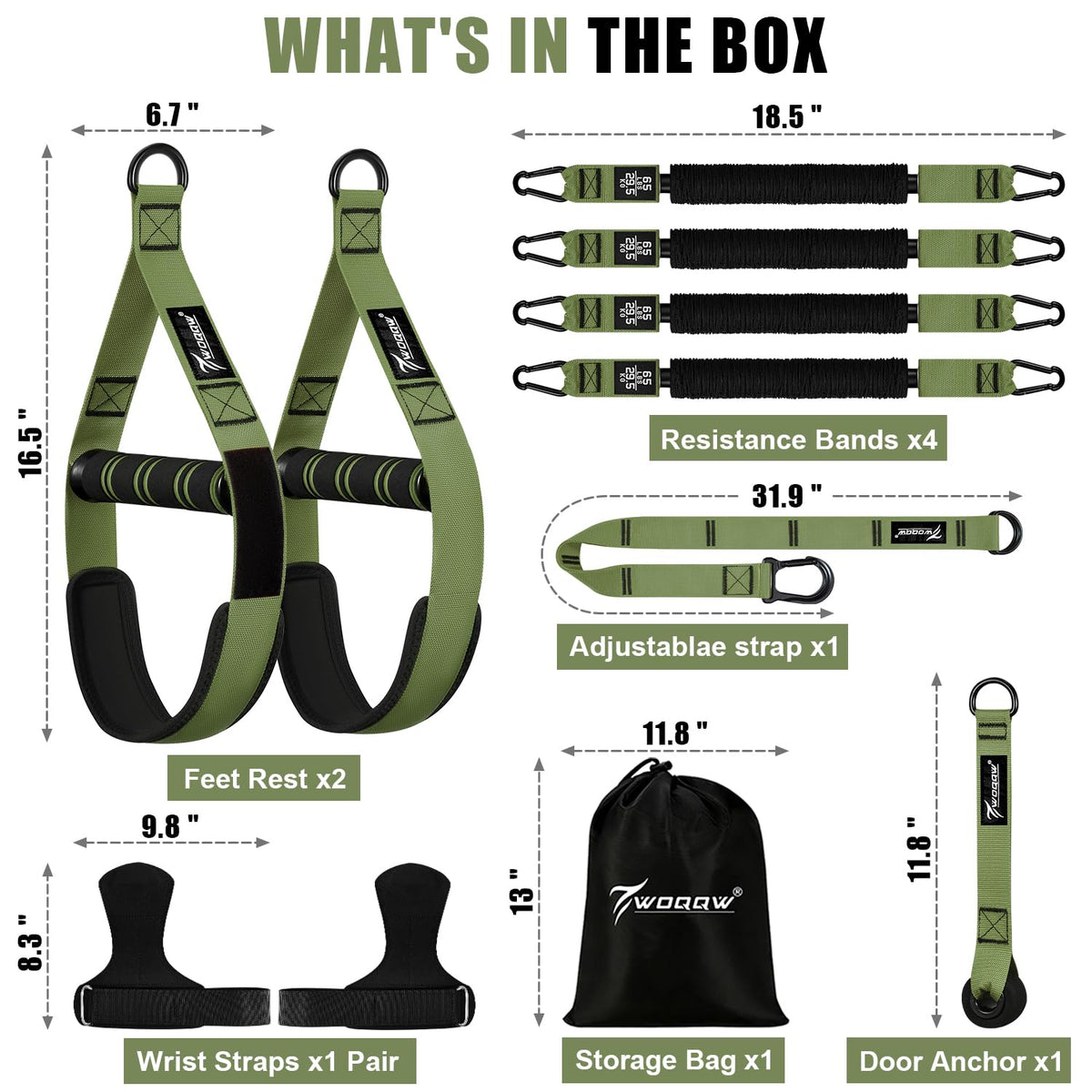 Upgraded Pull Up Assistance Bands, Heavy Duty Resistance Bands with Handles, Exercise Band with Door Anchor, Adjustable Workout Band Set for Pull Up Bar, Full Body Strength&Muscle Training, Home Gym