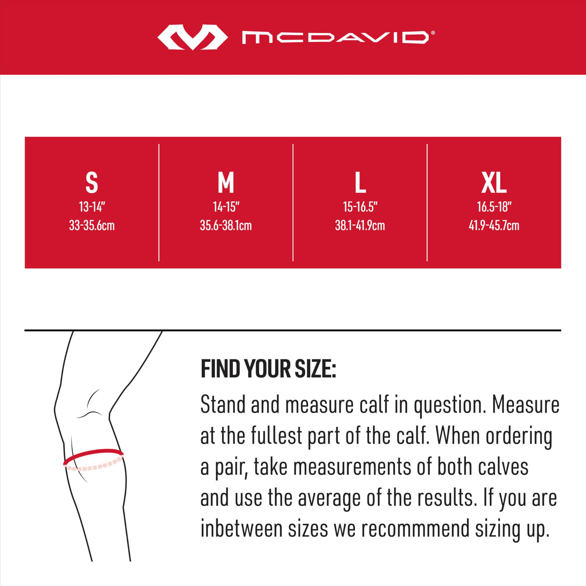 McDavid Calf Compression Sleeve, Light Support for Left or Right Leg, Helps Provide Relief From Pain, Men & Women, Black, Adult L