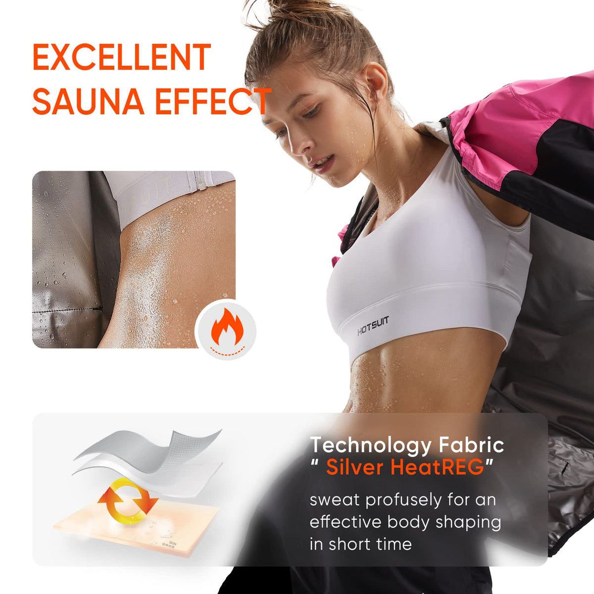 HOTSUIT Sauna Suit for Women Weight Loss Sweat Suits Sauna Jacket Pant Machine Washable Anti Rip for Gym Workout Exercise