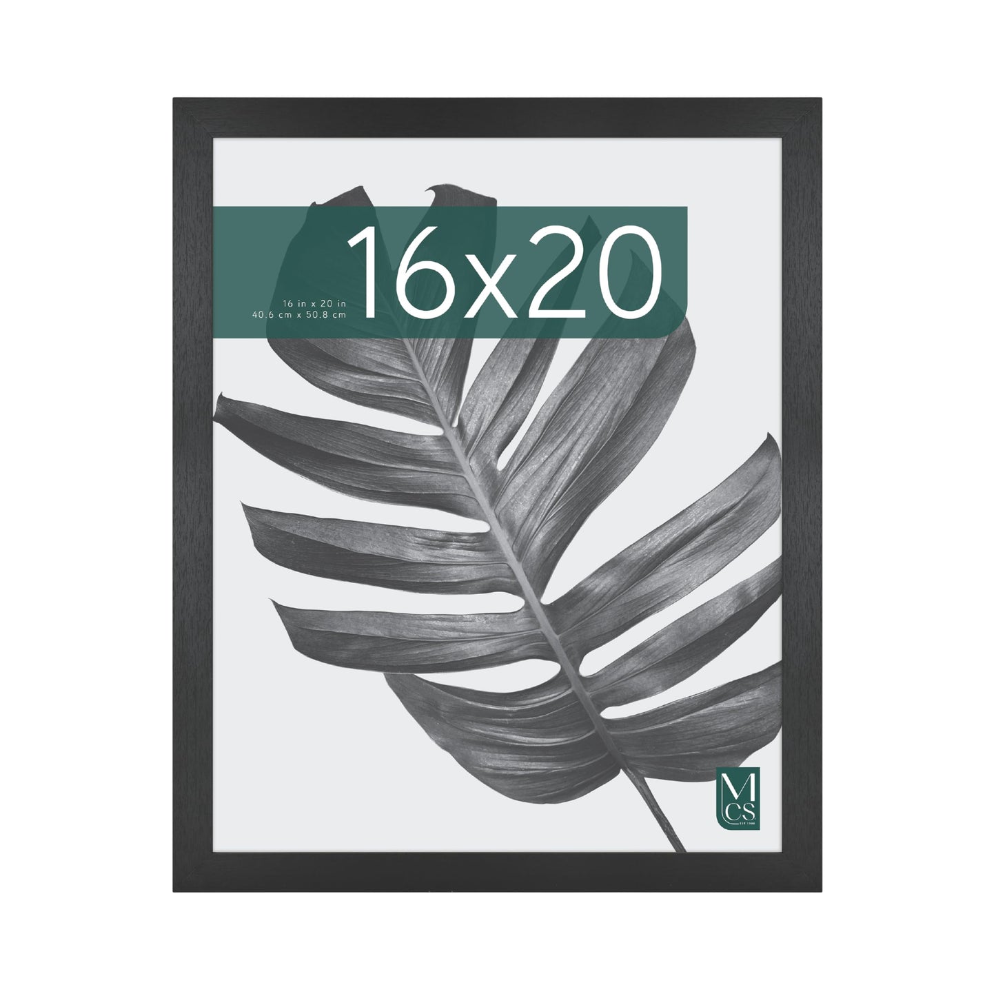 MCS Studio Gallery 16x20 Poster Frame Black Woodgrain Engineered Wood, Vertical & Horizontal Wall Hanging Large Picture Frame for Photos, Posters & Art Prints (1-Pack)