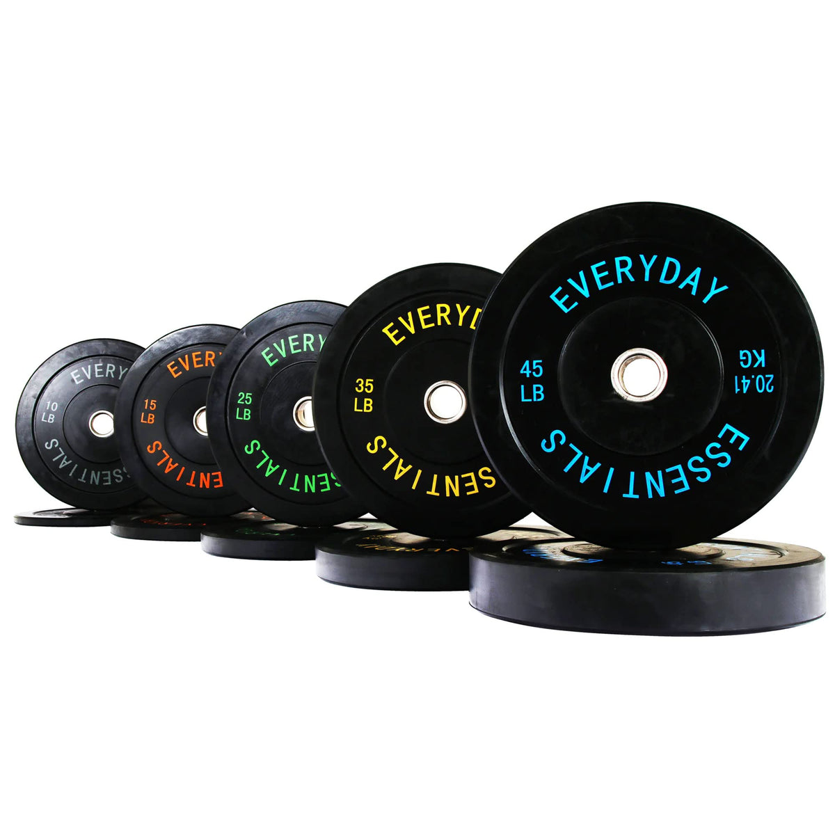 BalanceFrom Olympic Rubber Bumper Weight Plate Set with Steel Hub Inserts – 2-Inch Hole Plates for Strength Training, Powerlifting, and Weightlifting at Home, Garage, or Commercial Gym